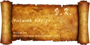 Valasek Kürt névjegykártya